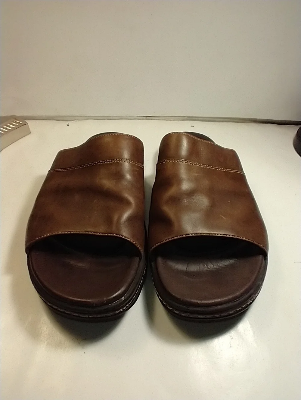 Cole Haan Brown Leather Casual Slide Sandals Men's sz 10.5M. - Picture 3 of 12